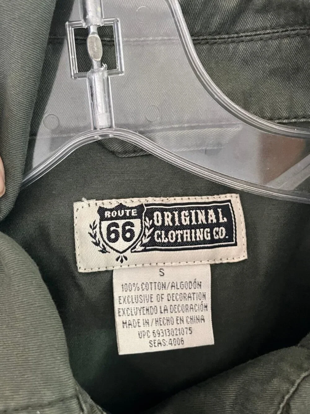 Route 66 Original Clothing Co. Olive Utility Jacket
